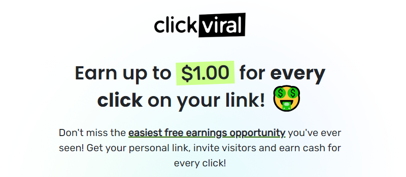 Join Click Viral And Make Up To $1 USD Per Click!